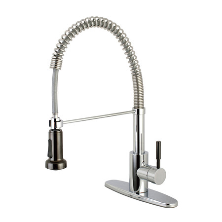 GOURMETIER Pre-Rinse Kitchen Faucet, Chrome/Black Stainless Steel GSY8881DKL